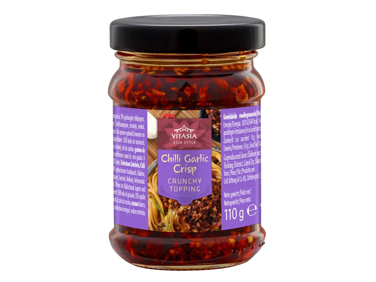 Vitasia Chilli Garlic Crisp Crunchy Topping, pot van 110g
