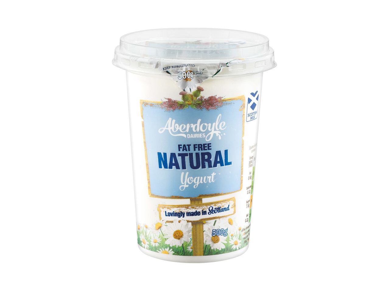 Go to full screen view: Aberdoyle Dairies Fat Free Natural Yoghurt - Image 1