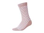 Single beige and white patterned sock with a chevron design