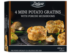 Deluxe: 4 mini aardappelgratins met porcini-zwammen, diepvries.