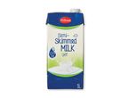 Milbona semi-skummet mælkekarton med 1,5% fedt og 1L volumen.