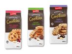 Tre poser med forskellige Gourmet-cookies:  Havregryn, chokolade og mørk chokolade.