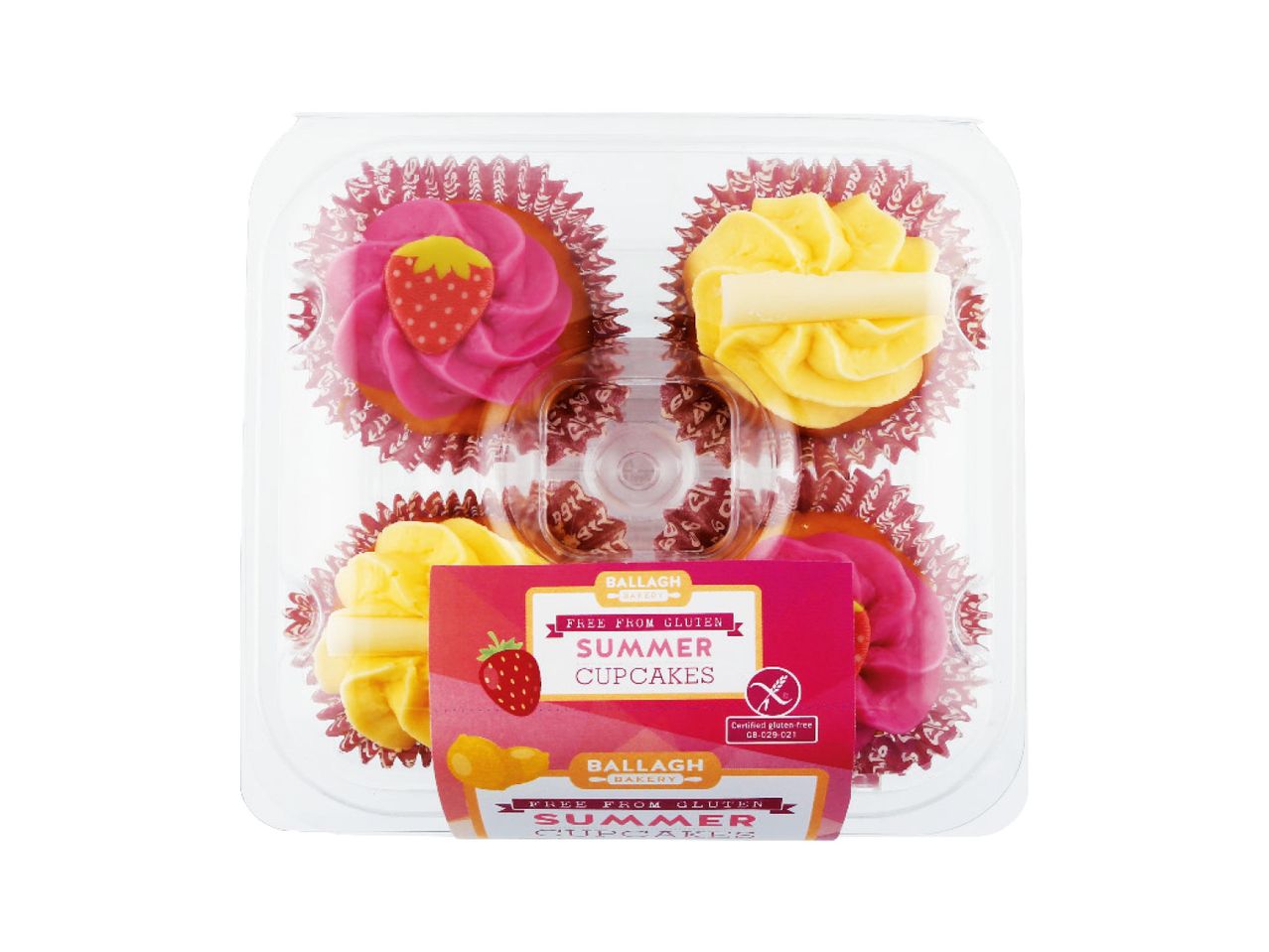 Go to full screen view: Gluten Free Summer Cupcakes 4 pack - Image 1
