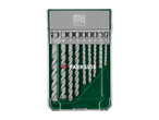 Conjunto de brocas multifuncionais PARKSIDE® HSS em caixa verde transparente.
