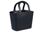 A dark-grey plastic tote bag with a handle.