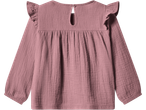 Bluză din muselină roz LUPILU pentru fete, cu mâneci lungi și volane pe umeri.