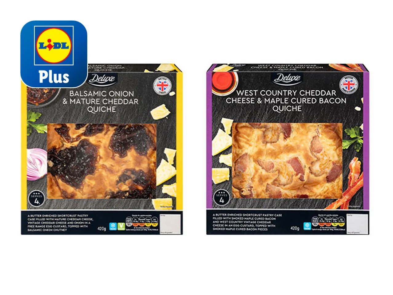 Lidl's two frozen pasta bake varieties: Creamy Mushroom & Bacon and Spicy Chorizo & Vegetable.