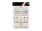 Metallic temporary tattoos featuring geometric and tribal designs.