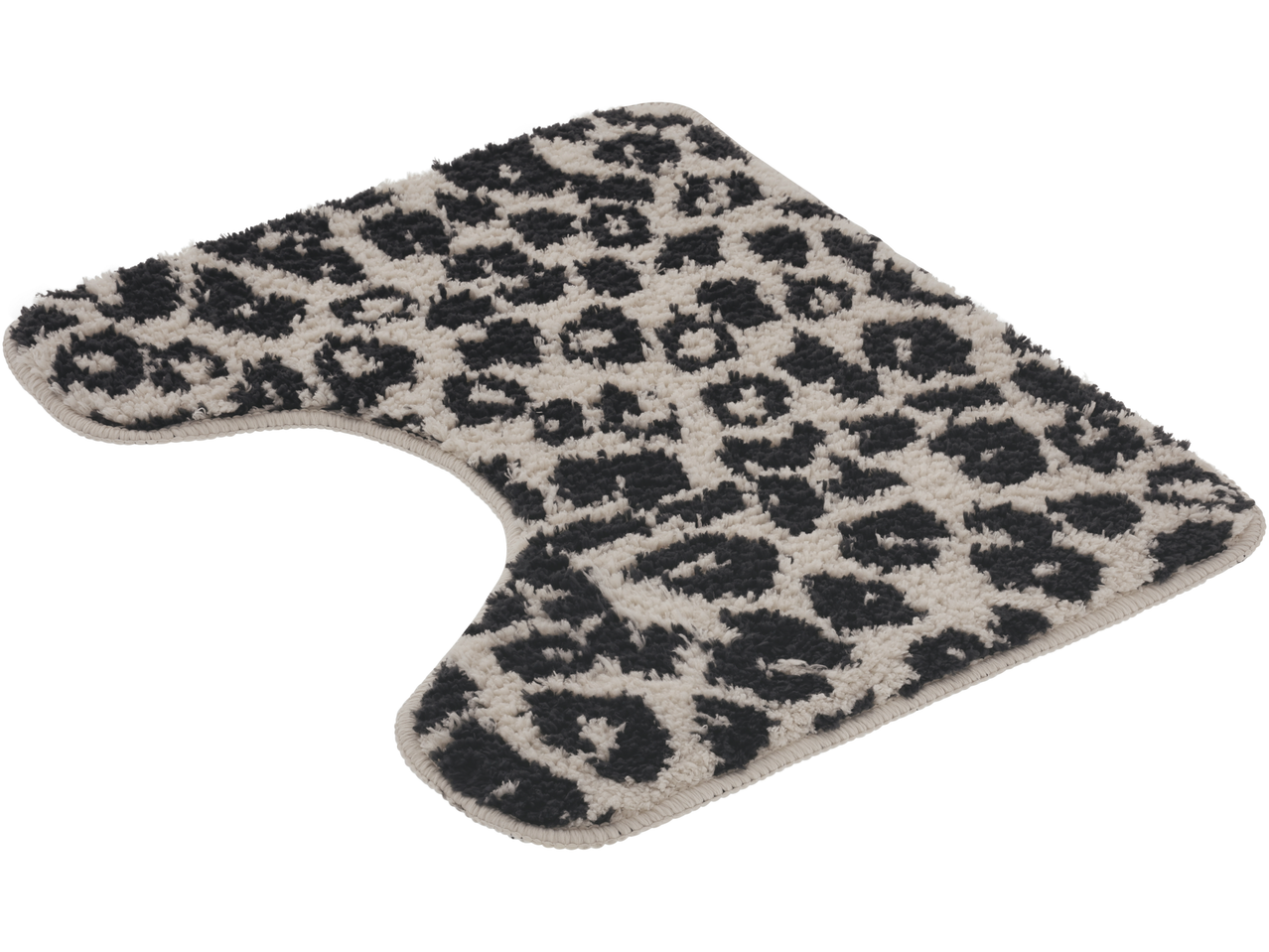 Πατάκι τουαλέτας με λεοπάρ σχέδιο σε μαύρο και λευκό