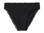 Black ribbed lace trim briefs