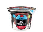 Milbona fat free yogurt with raspberry & pomegranate, 20g protein.