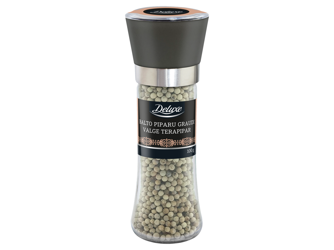 Deluxe jahvatatud valge pipar klaasjahvatis.