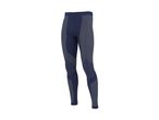 Dark blue men's thermal leggings with grey striped patterns