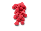 Een tros rode frambozen.