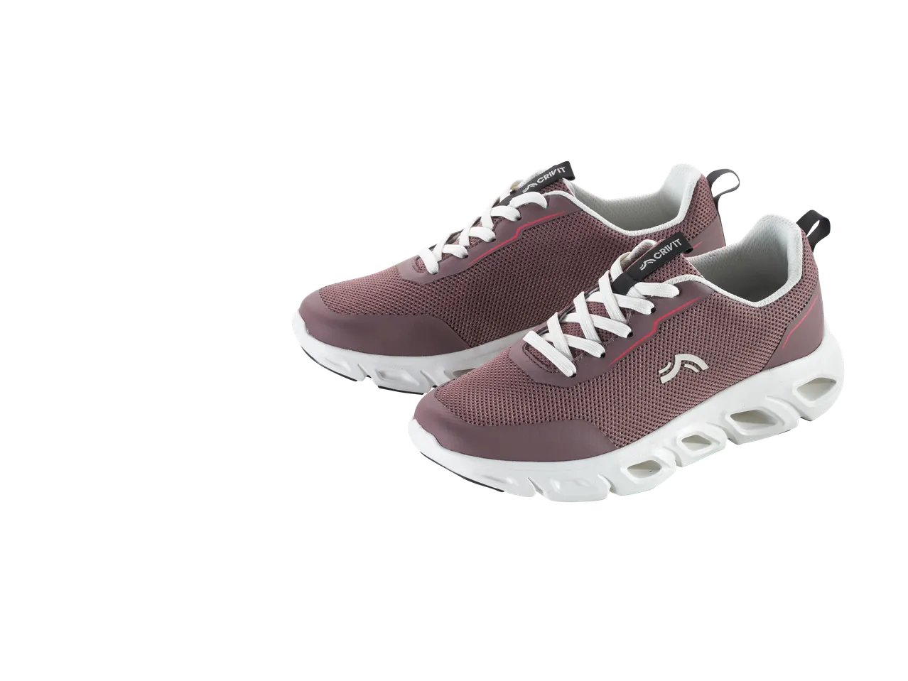 Crivit moteriški/vyriški sportiniai batai slyvų spalvos su baltu padu.