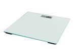 Digital bathroom scale with a clear glass platform displaying '0.0 kg'.