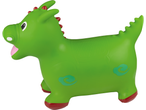 Brinquedo inflável em forma de dragão verde.