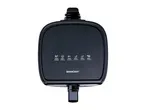 Black SilverCrest air fryer with cooking temperature and time settings for various foods.