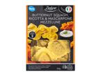 Deluxe butternut squash, ricotta & mascarpone mezzelune: Italian egg pasta.