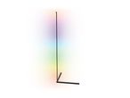 RGB LED corner floor lamp with a black frame, emitting a rainbow gradient light.