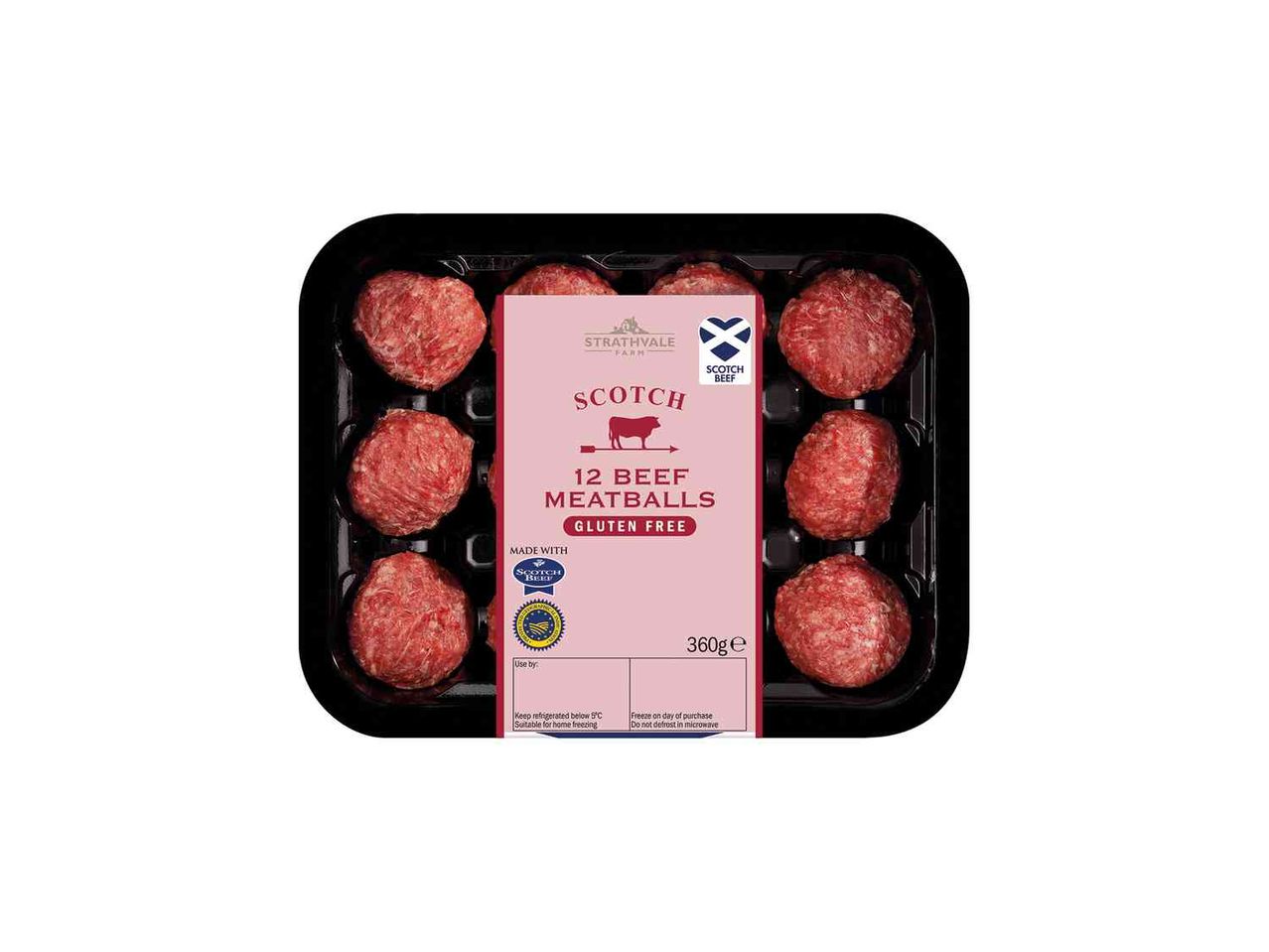 Go to full screen view: Strathvale Farm 12 Scotch Beef Meatballs - Image 1