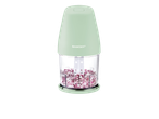 Picador SilverCrest mini, verde pastel, com cebola roxa picada.