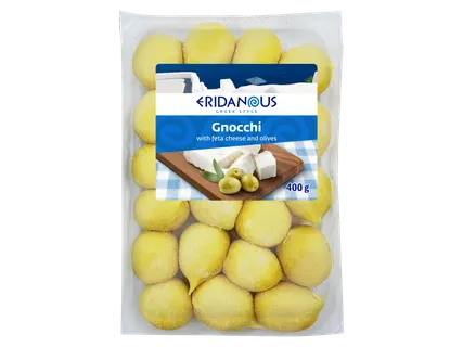 Bulvių virtinukai su feta ir alyvuogėmis