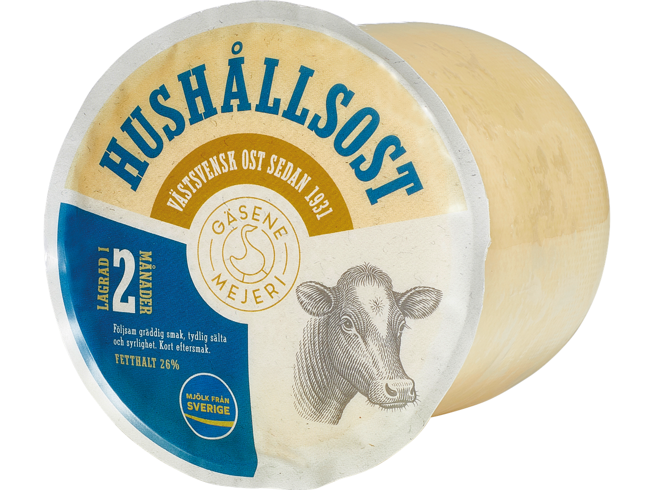 Hushållsost från Gäsene Mejeri, lagrad i 2 månader.