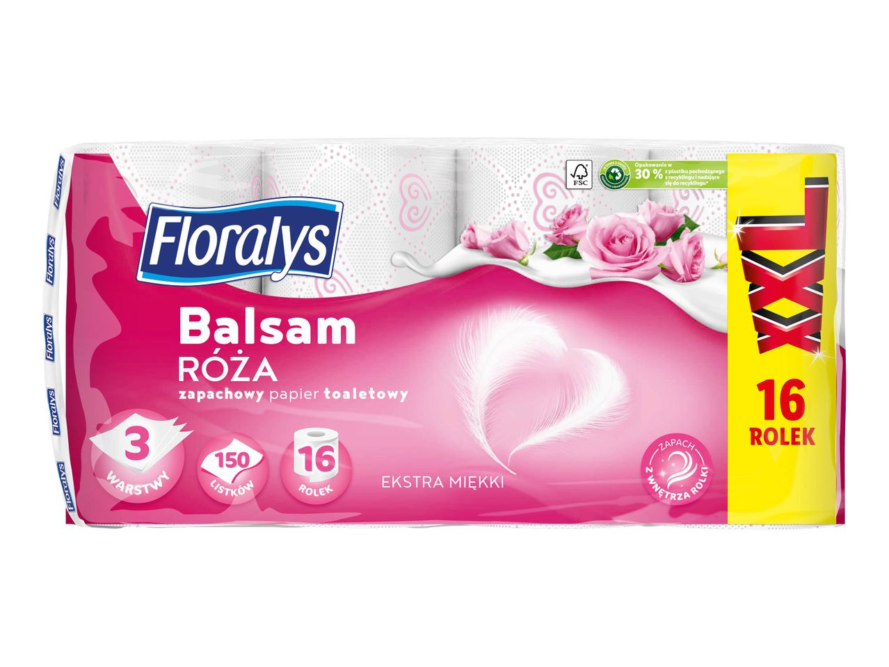 Floralys Papier toaletowy z balsamem, 3-warstwowy, XXL