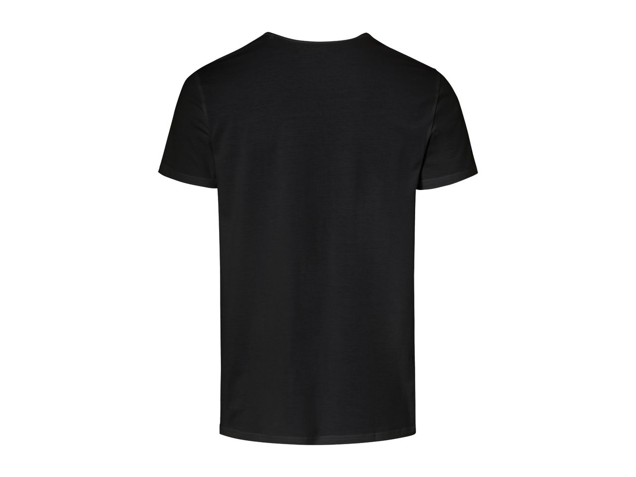 A black crew neck t-shirt.