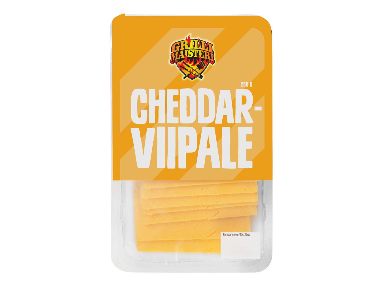 Viipalejuustoa, cheddar-makuista.