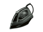 Eine schwarze SilverCrest Bügelstation mit Kabel.