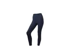 Leggings sportivi blu scuro su sfondo bianco.
