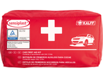 Sensiplast Car First Aid Kit with TÜV Rheinland certification and Kalf logo.