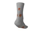 Grey sock with gingerbread man pattern