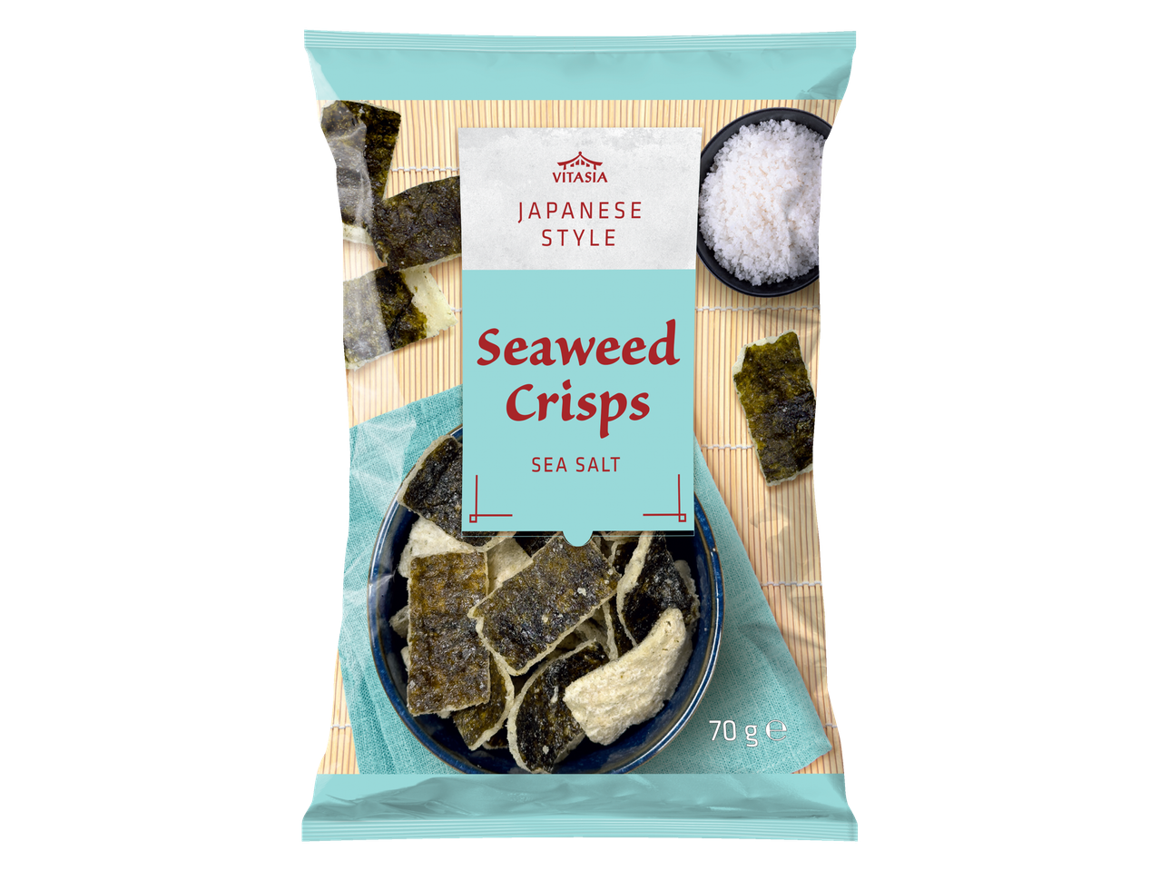 Vitasia Japanse stijl zeewierchips, zeezout.