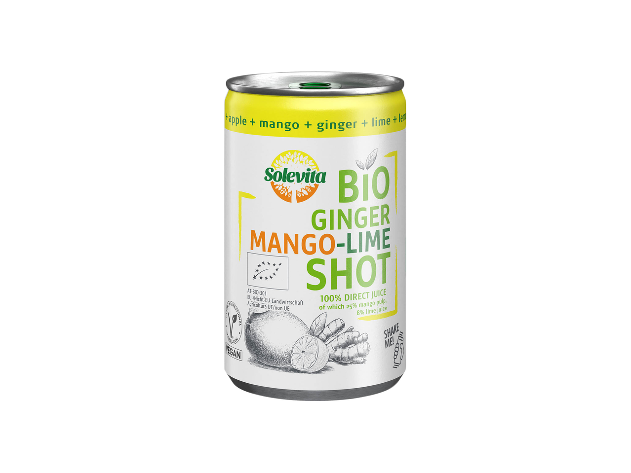 Bio Zenzero, Mango, Lime Shot