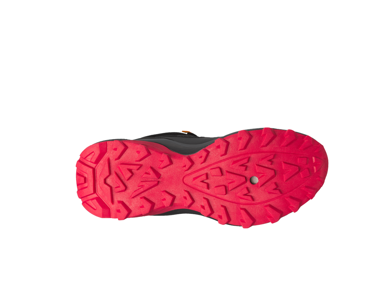 Подметка на спортна обувка в червено и черно, с грайфер.