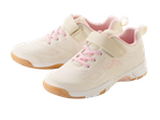 Beige and pink sneakers, sporty style.