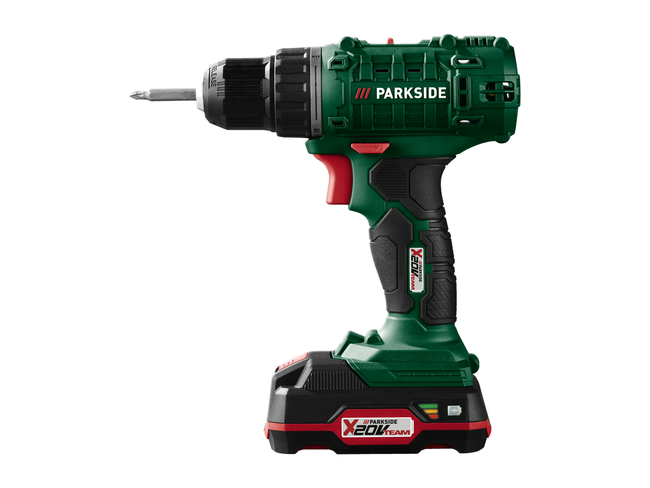 Parkside X20V Team urbjmašīna, zaļa un melna.