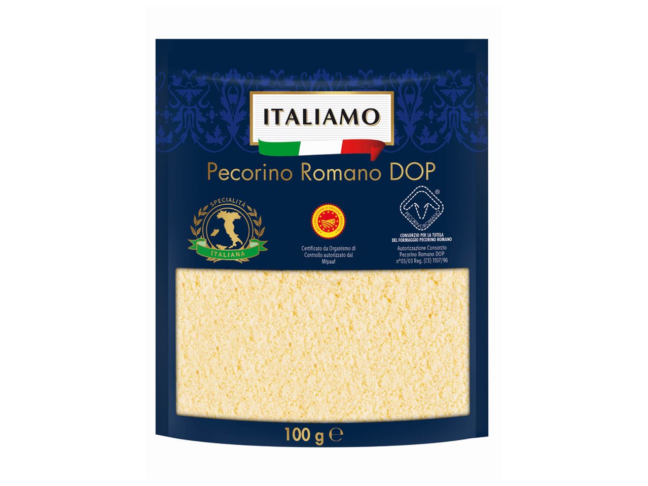 Sac de 100g de Pecorino Romano DOP Italamo.