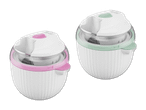 Zwei Silvercrest Eisbereiter, rosa und mintgrün.