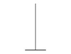 A simple, tall, thin black and white pole with a flat base.