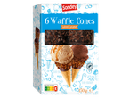 Sondey 6 wafelhoorntjes met gezouten karamel- en chocolade-ijs, Nutri-Score E, 150g.