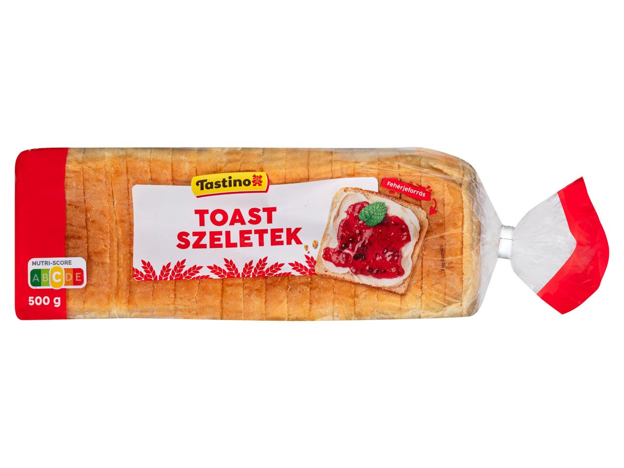 Tastino Toast Szeletek kenyér, 500g, Nutri-Score A-E jelöléssel