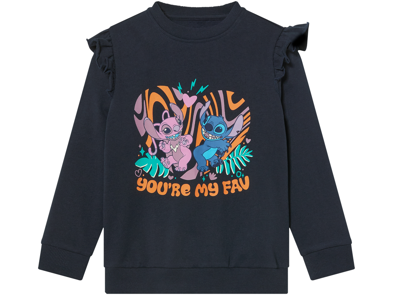 Mergaičių Lilo & Stitch megztinis su rauktais rankovėmis.