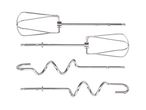 Four stainless steel mixer attachments: two beaters and two dough hooks.