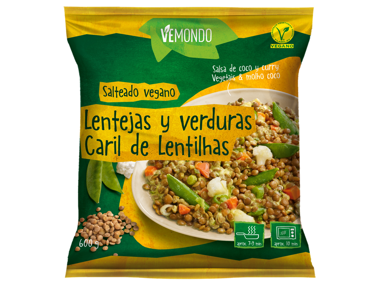 Vemondo: curry vegano de lentilhas e legumes com leite de coco.