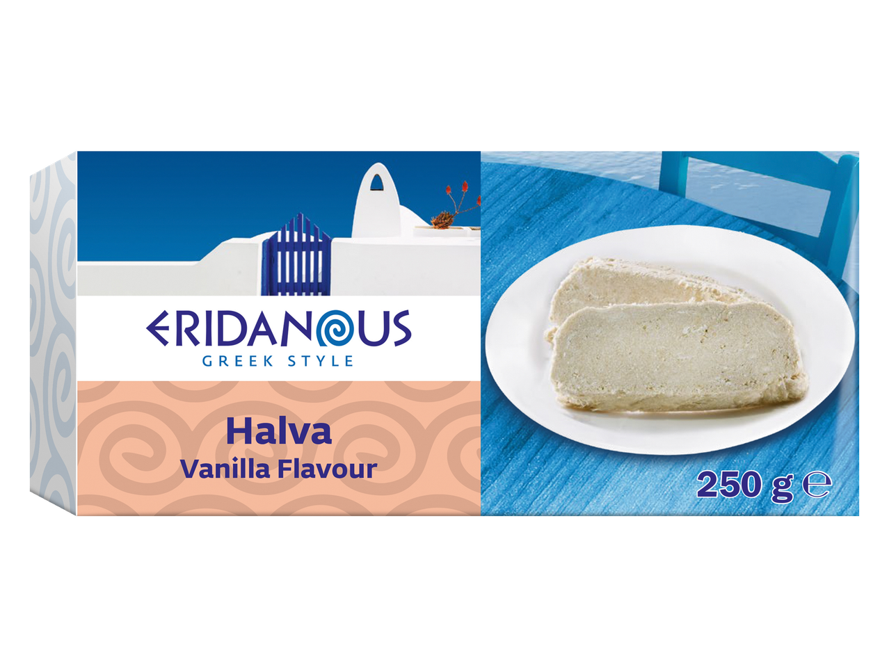 Eridanous vanilės skonio halva, graikiškas stilius, 250 g.