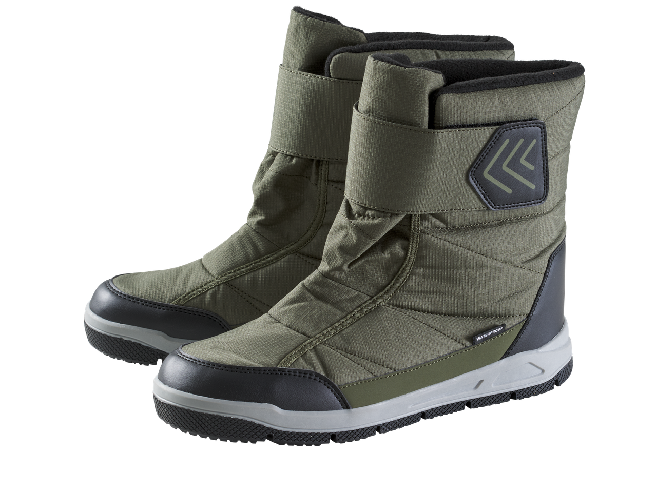 CRIVIT vyriški chaki spalvos batai, apšiltinti, su lipukais.